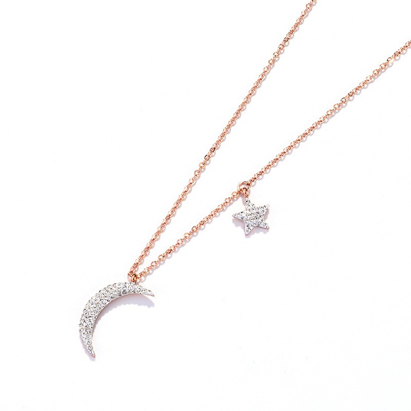 Karmiss moon & star Halskette white gold